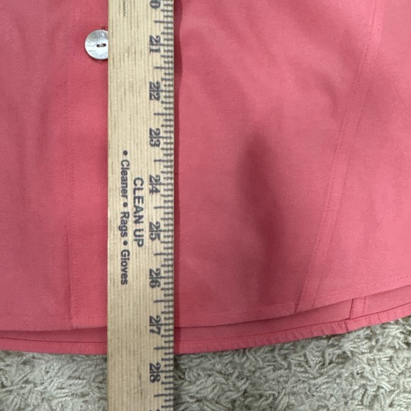 Foxcroft Heritage Non Iron Fitted 3/4 Sleeve Button Up Blouse Peach Career 12 - Picture 7 of 9